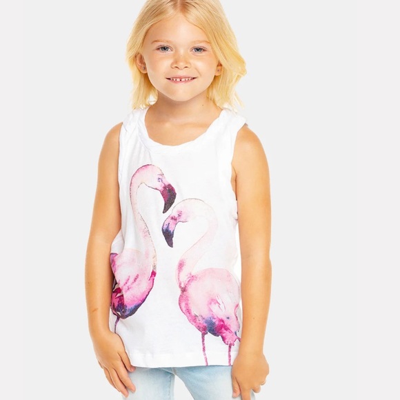 NWOT, CHASER, Girls, Flamingo Love Tank - Picture 1 of 4